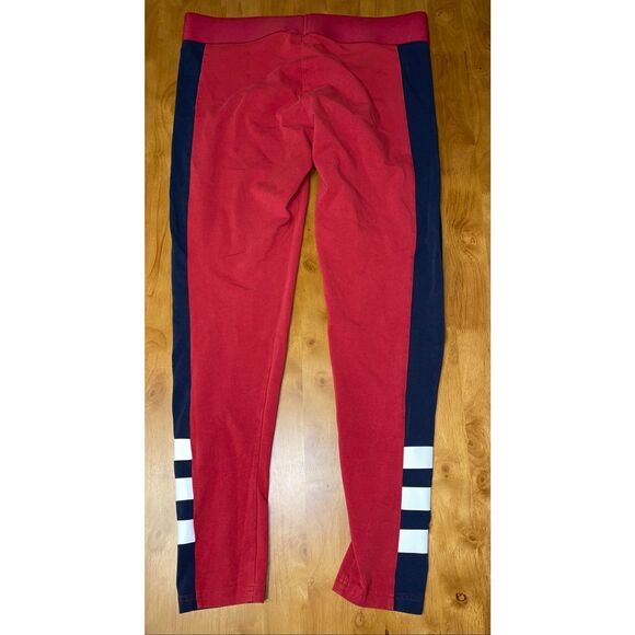 Adidas Three Stripe Color Block leggings yoga L red white blue - Picture 5 of 5